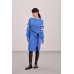 Knitted dress "Flowers" white/blue